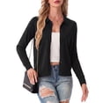 thumbnail image 4 of JWD Womens Cardigan Collared Knit Button Front Long Sleeve Sweater Top Lightweight Casual Layering Cardigan Black XL, 4 of 7