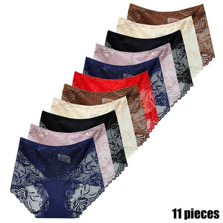 

11 pieces of cotton underwear ladies lace briefs large size soft and comfortable girls underwear on sale