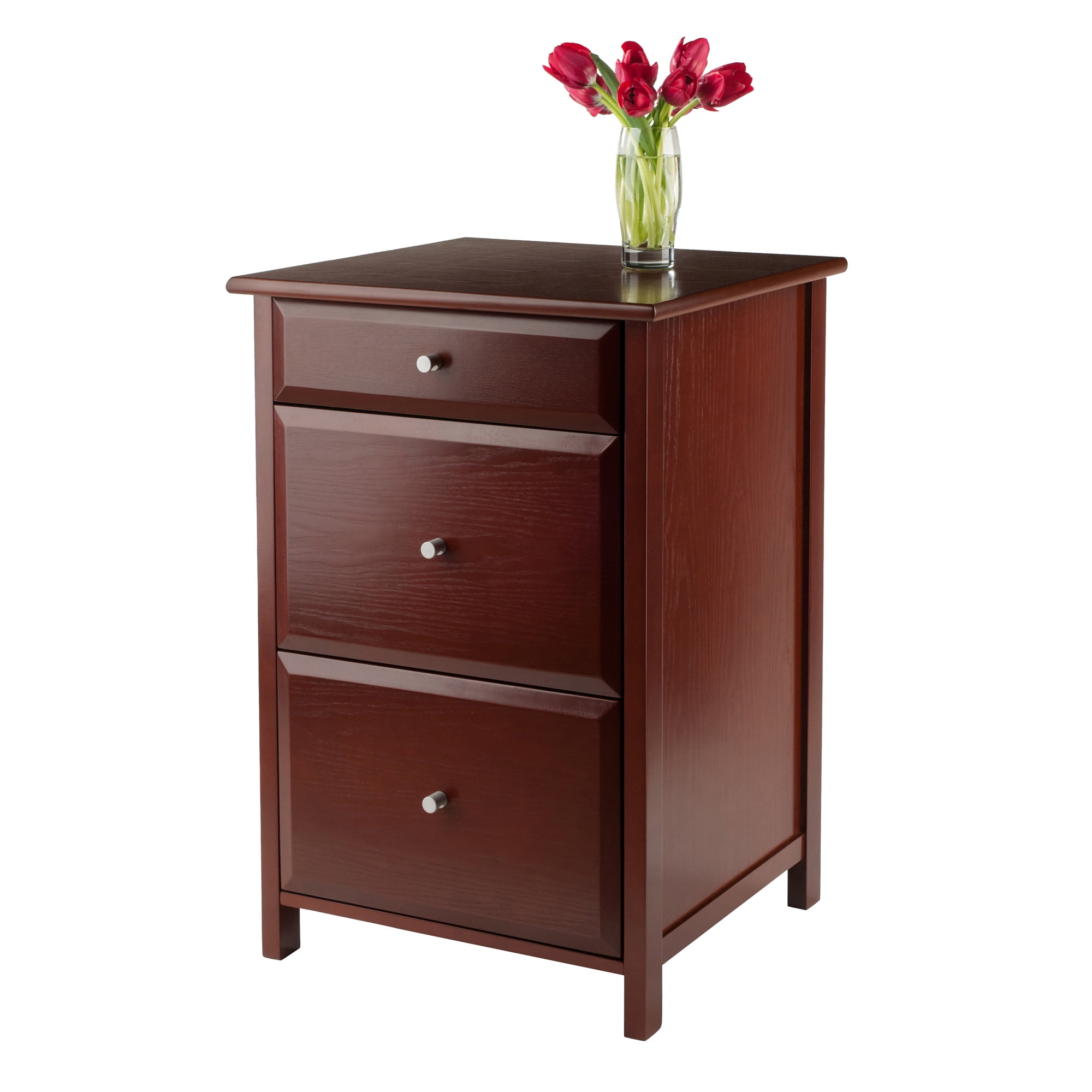 3 Drawer Vertical Wood Filecabinet Walnut Com