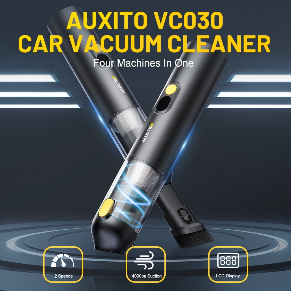 AUXITO Car Vacuum Cleaner Cordless, 14000pa 6000mAH High Power Long Endurance, Strong Suction Handheld Portable Car Vacuum for Car, Home, Office, Pet, Black & Yellow