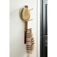 thumbnail image 3 of Kate and Laurel Rossmore Modern 4-Hook Vertical Wall Hanging Coat Rack, Walnut Brown and Gold, Decorative Mid-Century Wood and Metal Coat Tree Hanging Hooks for Wall-Mounted Storage, 3 of 9