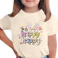 thumbnail image 1 of Manga Corta Crop Top para Niños Pascua Impresa Cuello Redondo Casual Tee 3-14 Años, 1 of 5