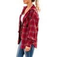 thumbnail image 5 of SAYOO Plaid Shirt for Women Flannel Fleece Inside Long Sleeve Button-Down Cardigan Coat Jackets Autumn Warm Shackets Tops (Blue , XL ), 5 of 7