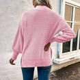 thumbnail image 6 of IROINNID Pullover Sweater for Women Knitted Turtleneck Solid Pullover Long Sleeve Winter Warm Versatile Basic Sweater,Pink, 6 of 7