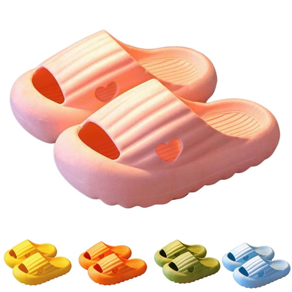 WUANDIXFA Kids Cloud Slides Boys Girls Slippers Slip-On Slide Sandals Non-Slip Kids Shower Shoes Bathroom Pool Indoor and Outdoor (Yellow, 1)