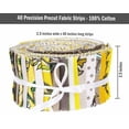 thumbnail image 6 of Soimoi 40Pcs Block Print Cotton Precut Fabrics For Quilting Craft Strips 2.5x42inches Jelly Roll - Yellow, 6 of 9