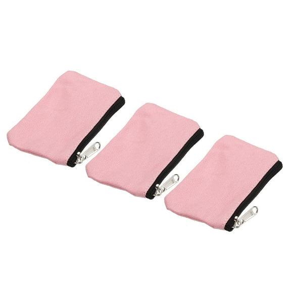 Uxcell Monedero Bolsa de Cambio Pequeña Organizador 3.15" x 5.12", Rosa 3Pcs