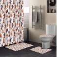 thumbnail image 3 of FMSHPON Cartoon 4 Piece Bathroom Set Shower Curtain Bath Rug Contour Mat and Toilet Lid Cover, 3 of 7