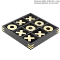 thumbnail image 5 of 10" Large Elegant Premium Black Tic Tac Toe Board Game | Wooden Puzzle Game | Coffee Table Wooden Decor & Games | Lightweight Gold Plated Pieces, 5 of 6