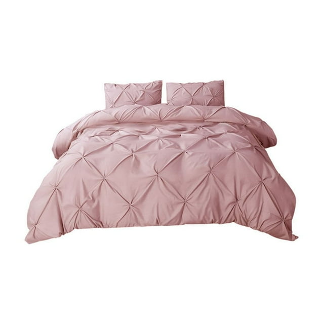 Ohufall Solid Color Bedding Set Twin Sheets Set Three Piece Duvet Cover Pillowcase Set