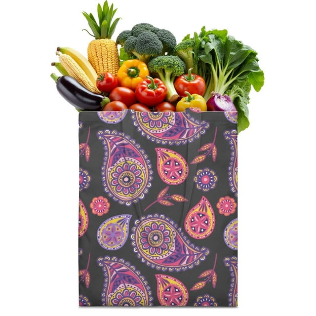Classic Paisley Retro Foldable Grocery Bag - Eco-Friendly Washable Reusable Tote