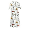 thumbnail image 4 of Amidoa Short Sleeve Spring Dresses Woman V-Neck Off the Shoulder Smocked Cutout Ruffled Sundress Woman Sun Dresses, 4 of 5