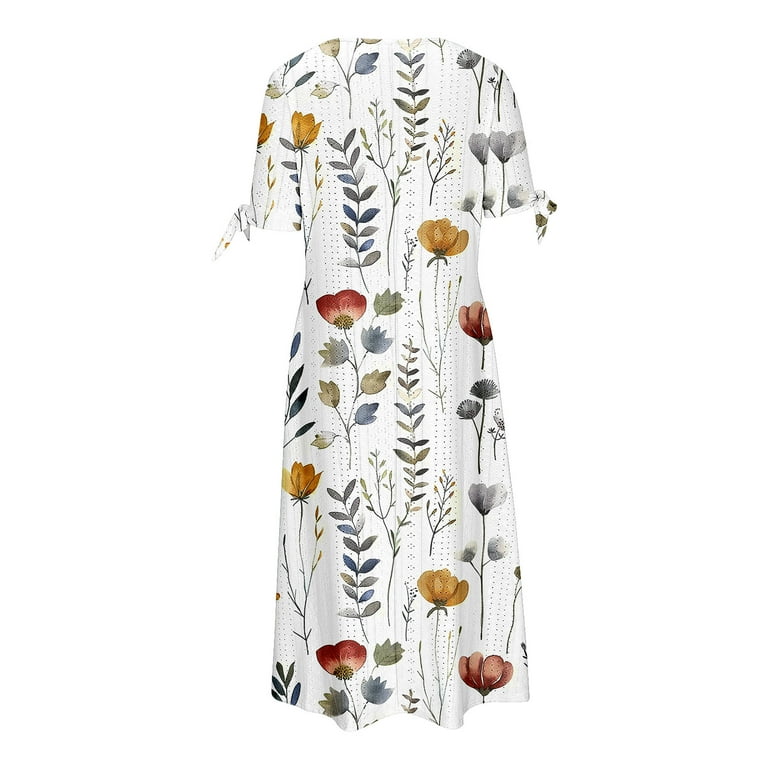 knee length dresses for ladies Lily Clothing Round Neck Short Sleeve Loose Dress (30% off dress sale!)   D. Lynne's Boutique