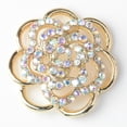thumbnail image 3 of 4 Piezas Flor Aleación Rhinestone Cristal Bufanda Hebilla Botones con Espalda Plana Resultados, 3 of 9