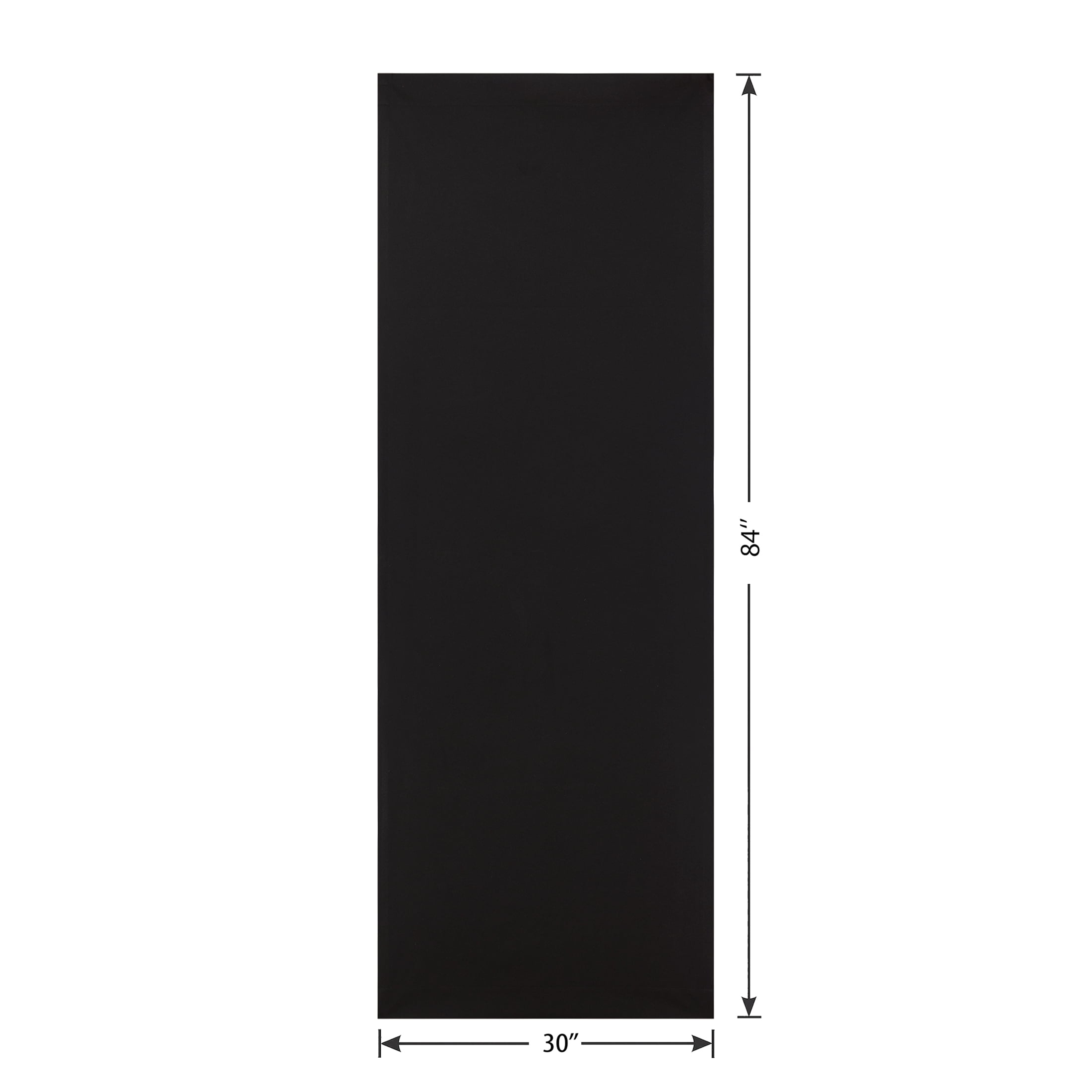 Mainstays Black Solid Blackout Rod Pocket with Back Tabs Curtain Panels 4PC Set, Set of 4, 30" W x 84" L