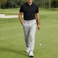 thumbnail image 4 of Zimjoy Men's Regular Fit Golf Pants Flat Front Casual Dress Pants Stretch Lightweight Comfy Trousers with 3 Pockets, Gray L, 4 of 4