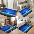 thumbnail image 5 of Area Rugs 3'x5', Starry Sky Carpet Runner Indoor Outdoor Rugs Home Decor Aesthetic, Blue Ocean Night Wildflowers Coastal Pastoral Non Slip Mats Washable Accent Rug for Living Room Bedroom, 5 of 8