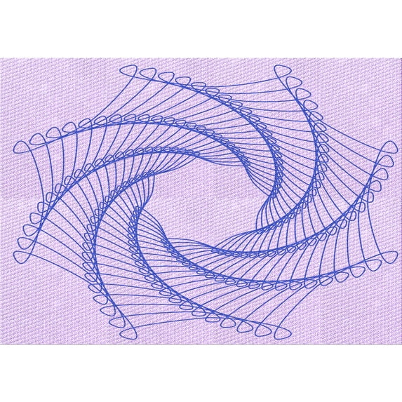 Ahgly Company Indoor Rectangle Patterned Purple Mimosa Purple Area Rugs, 8' x 12'