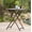 Brown Multi BN, variant on Narrow Balcony Bar Table with Storage Shelf, 48L x 16.5W x 49.75H Acacia Wood Outdoor Dining Set for Small Spaces