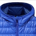 thumbnail image 5 of Men's Packable Puffer Jacket Hooded Lightweight Winter Coat Basic Full Zip Quilted Warm Down Outerwear, 5 of 7