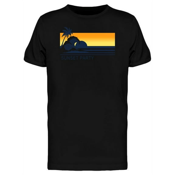 Palm Trees Sunset Party T-Shirt Men -Image by Shutterstock, Male 4X-Large