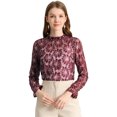 thumbnail image 1 of INSPIRE CHIC Blouse en Dentelle Crochetée Transparente à Col à Volants Florale pour Femmes, 1 of 6