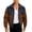 Brown, variant on Men's Color Block Denim Bomber Jacket, Vintage Contrast Waffle Knit Long Sleeve Zip Up Collared Casual Cargo Pocket Baseball Coat