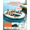 thumbnail image 2 of VEVOR Inflatable Floating Dock, 10x8 FT Round Inflatable Dock Platform, Non-Slip Water Air Mat with Portable Carrying Bag & Detachable Ladder, Floating Water Platform Island Raft for Pool Beach Ocean, 2 of 9