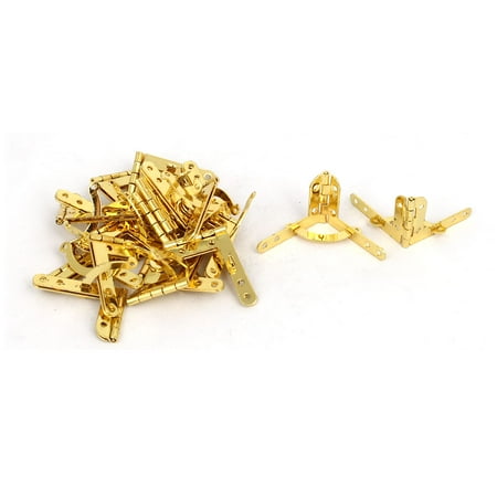 Jewelry Wine Box Wooden Case 90 Degree Support Spring Hinge Gold Tone 20pcs