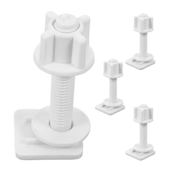 Zehuanyu 4pcs Plastic Toilet Seat Screws Bolts with Nuts and Washers Replacement Hinge Bolts for Mounting Toilet Seats and Bathroom Fixtures