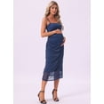 thumbnail image 6 of DARING DIVA Women's Mesh Ruched Side Bodycon Spaghetti Strap Soft Maternity Dress 2XL Blue, 6 of 7