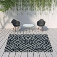thumbnail image 2 of 8' X 11' Navy Geometric Stain Resistant Indoor Outdoor Area Rug, 2 of 5