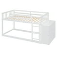 thumbnail image 4 of Harper & Bright Designs Twin over Twin Bunk Bed with 4 Drawers and 3 Storage Shelves, Wooden Bunk Bed Frame with Ladder for Bedroom, White, 4 of 17