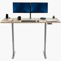 VIVO Electric Dual Motor 71” x 30” Standing Desk, Reclaimed Wood Top, Gray Frame