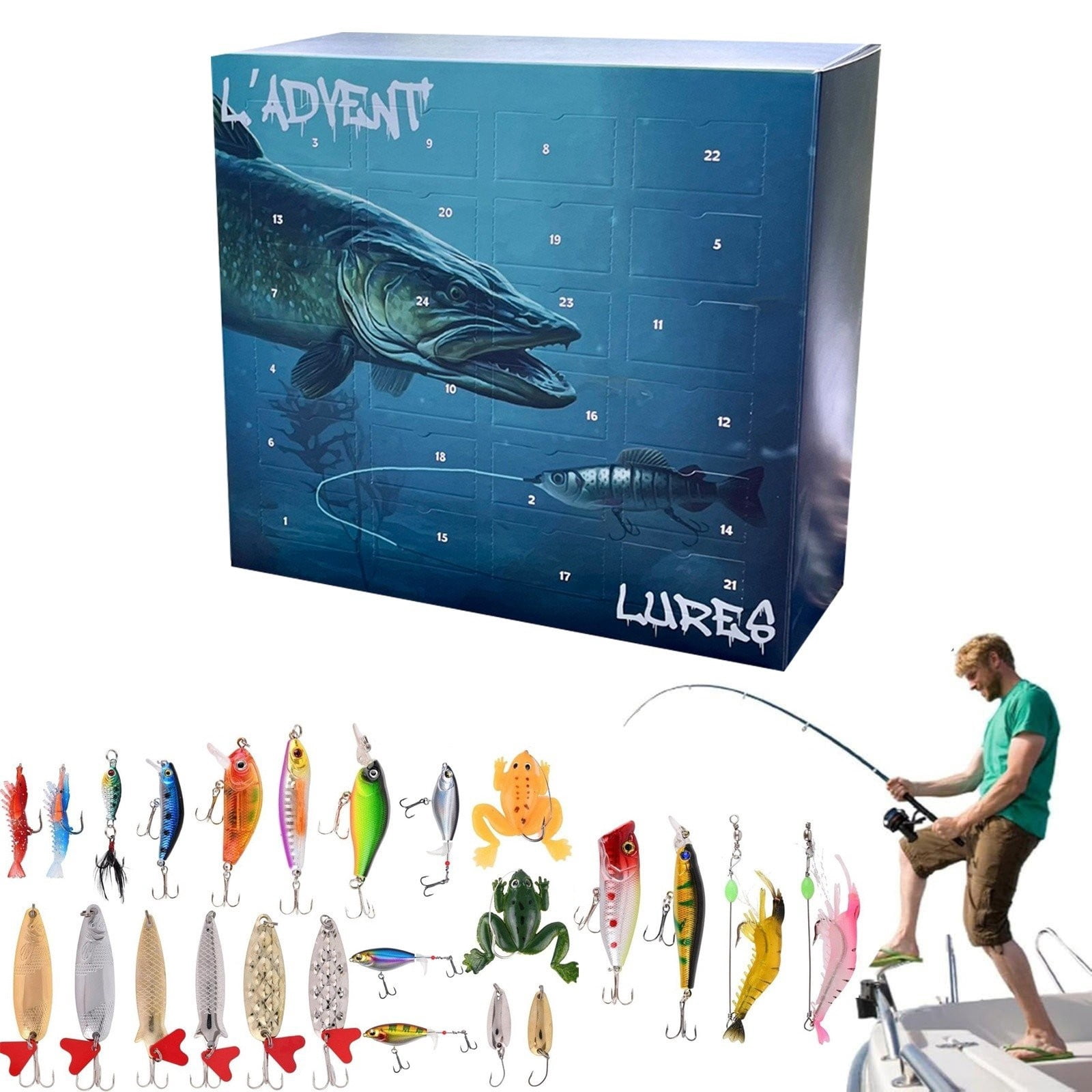 advent calendar fishing lures 2025 Gear 24 Days Christmas Countdown Calendar Fishing Tackle Gifts For Men Gift For Teen Boys Whether youre gifting it to your favorite fisherman or treating yourself Fishing Advent Calendar with Lures