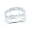 thumbnail image 4 of 14K White Gold Womens Round Diamond Wedding Wrap Ring Guard Enhancer 1 Cttw, Womens Size: 5-10, 4 of 4