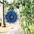 thumbnail image 4 of Campanillas de Viento SAYOO 30CM Patrones de Flores Azules Colgante Decorativo Metal, 4 of 9