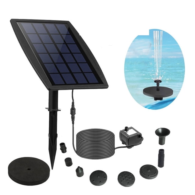2.5W/5W Solar Fountain Pump Mini Solar Powered Fountain Floating Water Outdoor Bird Bath For Bird Bath Pond Garden Decoration ,High Efficiency