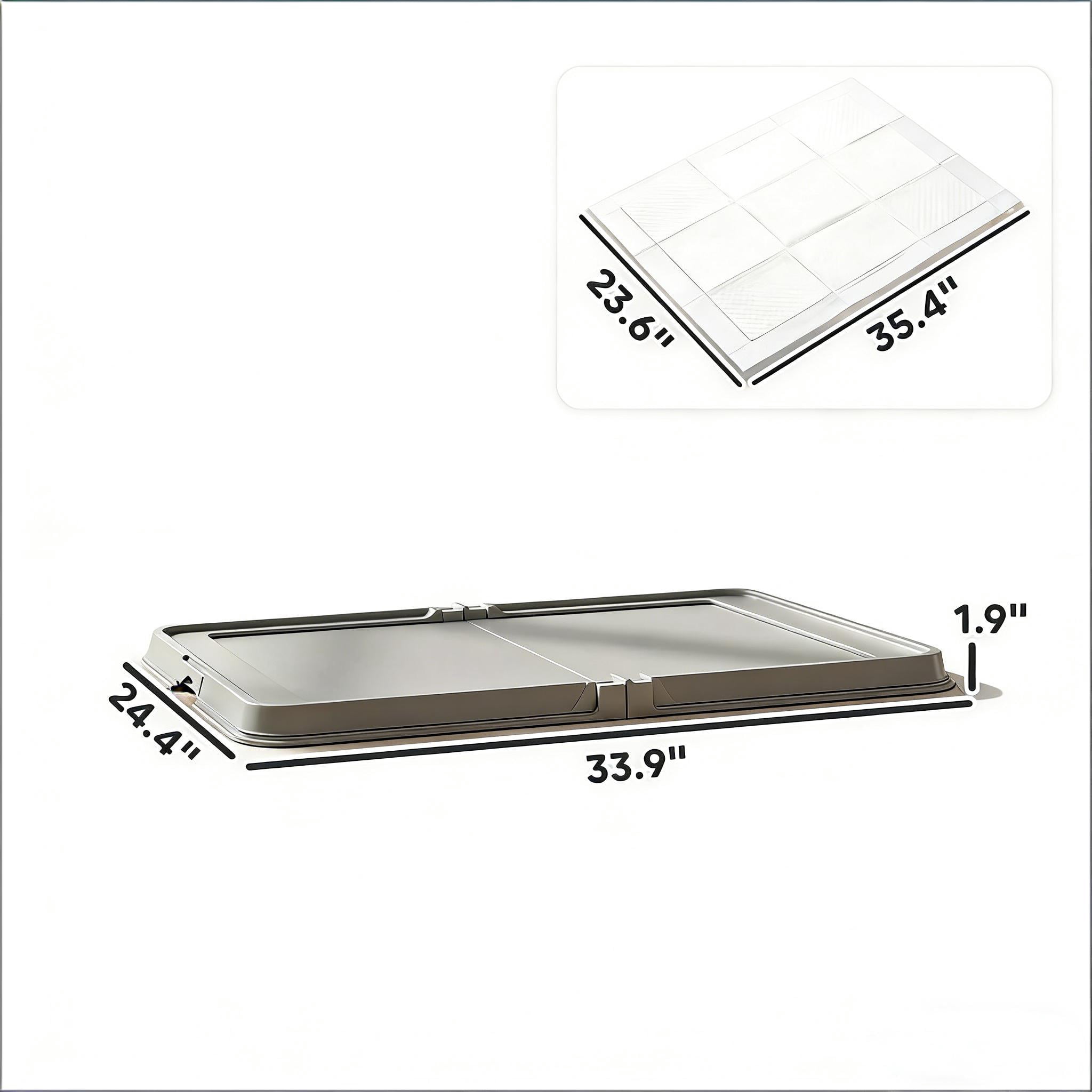 Innovative Dual-Mode Design Pet Toilet,Foldable Dog Litter Box with 3 Disposable Pads,Pee Pad Holder