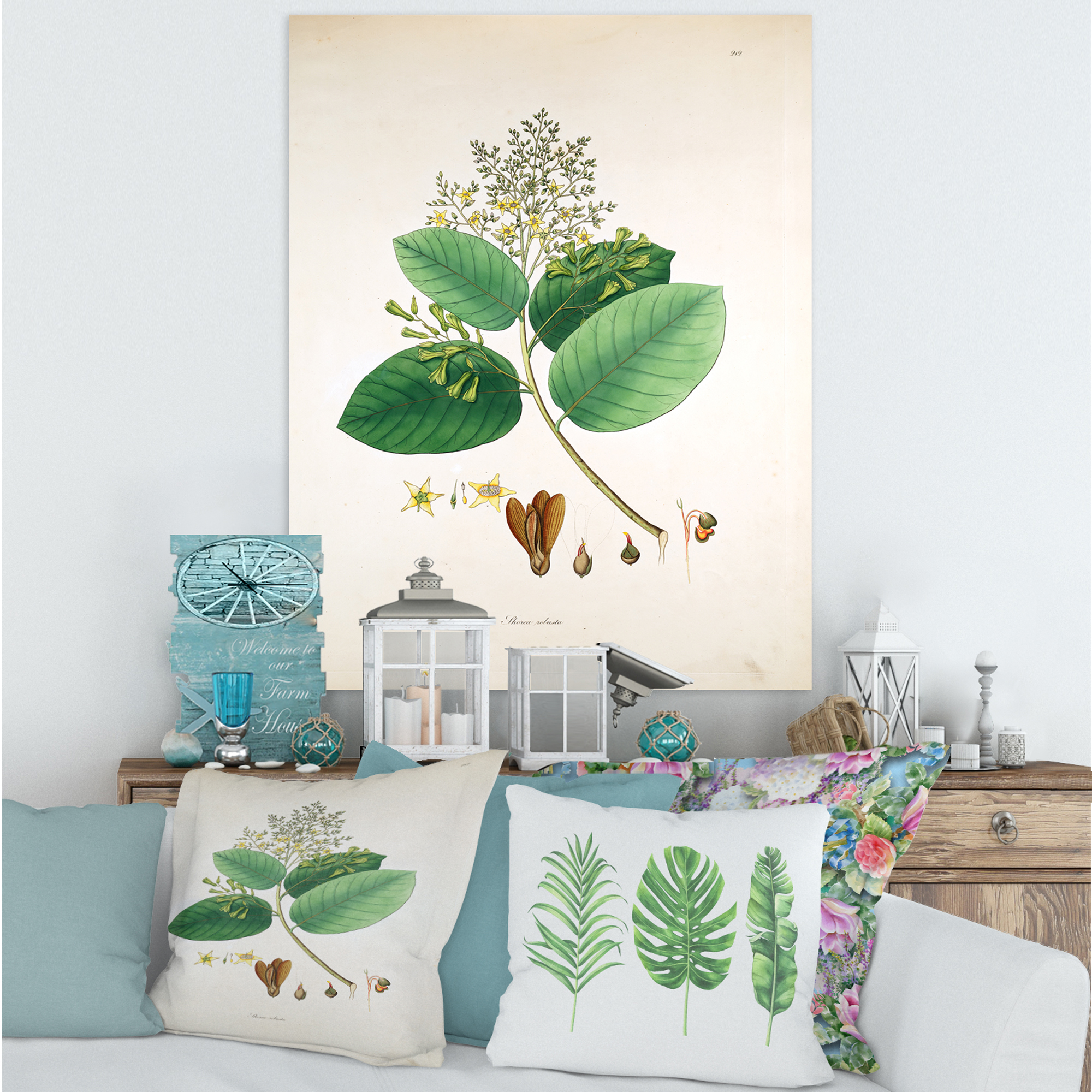 Designart ' Ancient Botanicals III ' Farmhouse Canvas Wall Art Print