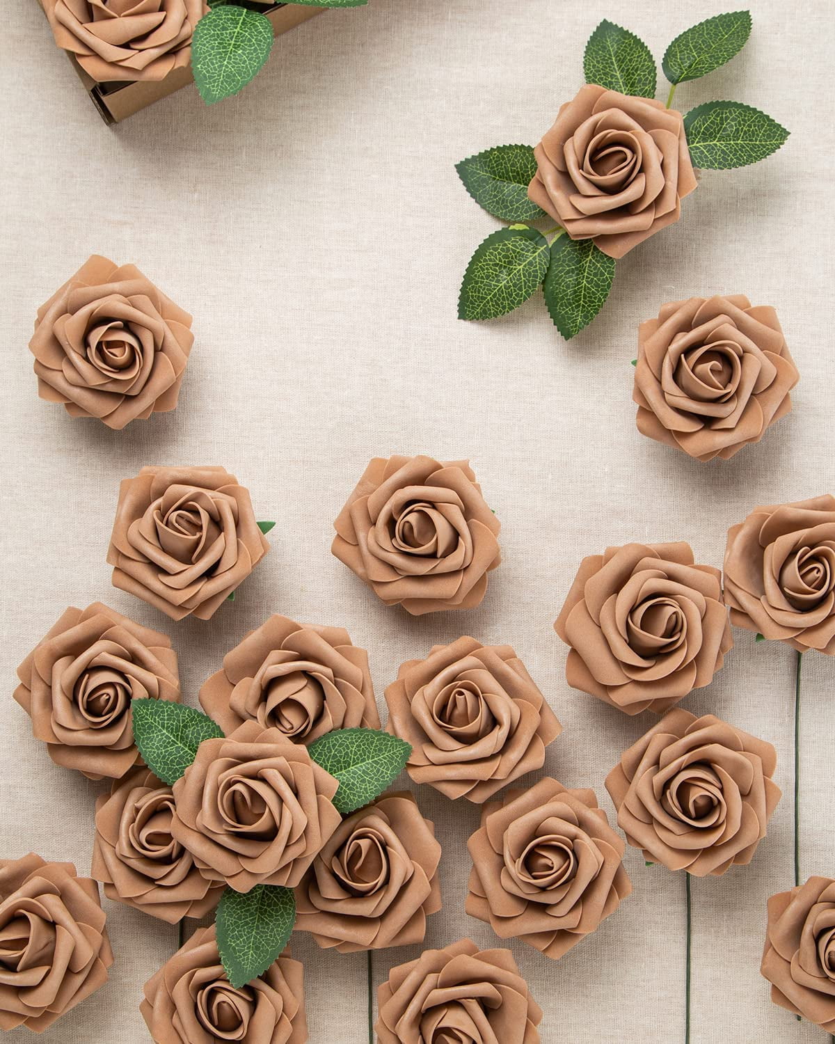 25Pcs Artificial Roses Flowers Fake Roses with Stems Real Touch Foam Flowers for DIY Wedding Bouquet Baby Shower Centerpiece Floral Arrangement Party Home Decor(Black)