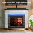 thumbnail image 6 of LGHM 44" Electric Fireplace with Mantel, Free Standing Fireplace Heater with Remote Control & LED Lights for Living Room, Bedroom, White & Brown, 6 of 7