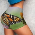 thumbnail image 4 of Salouo A monarch butterfly Print Women's Athletic Shorts,Booty Shorts Biker Shorts High Waisted Elastic Workout Shorts for Yoga Gym Running Sports-Large, 4 of 8