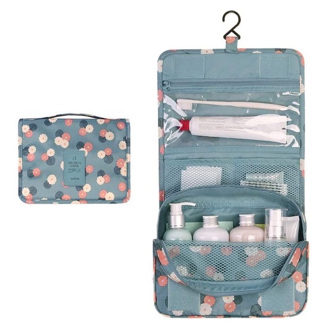 Bolsas de almacenamiento de viaje portátiles, múltiples bolsillos, bolsas de aseo plegables de gran capacidad, organizador para exteriores o bolsas de cosméticos de maquillaje para el hogar