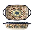 thumbnail image 1 of Double Ear Baking Bowl Baking Dish Household Ceramic Retro Tableware Handle Bowl Salad Bowl Deep Dish, 1 of 2