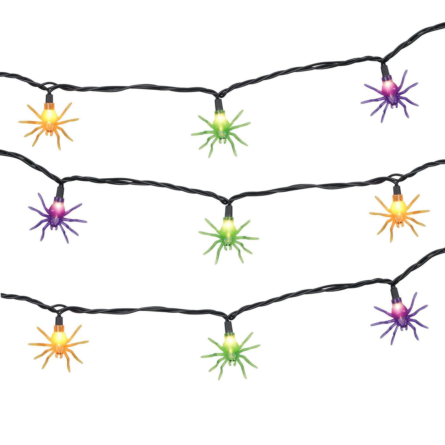 Way to Celebrate 10-Count Incandescent Halloween String Lights, Spiders