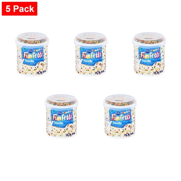 Pillsbury Funfetti Confetti Vanilla Frosting 15.6 oz - 5 Pack