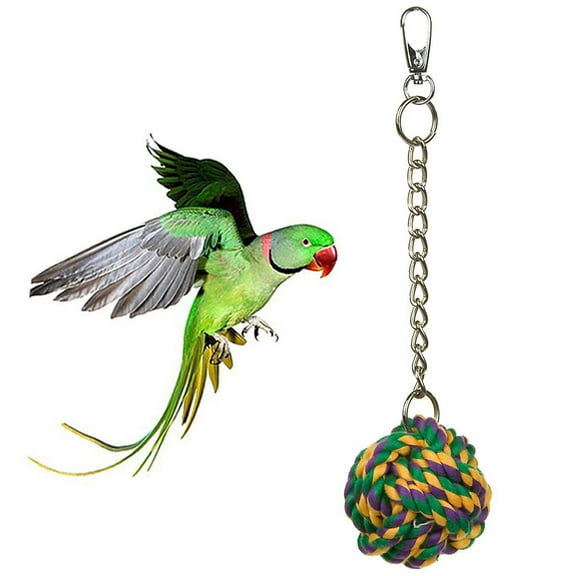 Walbest Bird Parrot Toys, Parrot Chewing Toy, Bird Bite Toy, Cotton Rope Chain Ball, Bird Cage Bite Toy, Bird Parrot Toy for Large and Medium Parrots and Birds, Random Color
