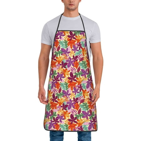 

Junzan Maple Leaves Print Kitchen Cooking Aprons Chef Apron for Men and Women Professional for Cooking Bib Aprons for Kitchen/Crafting/BBQ/Drawing