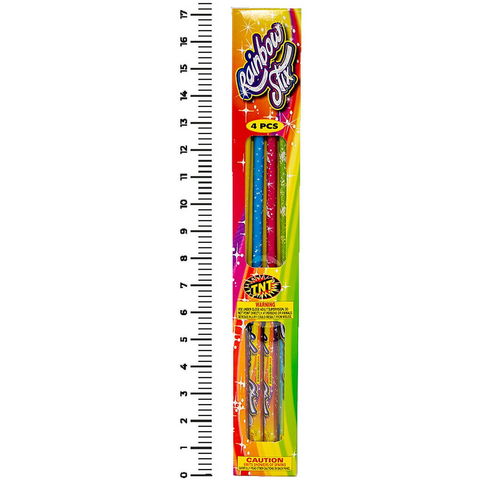 TNT Fireworks  Rainbow Stix, Multi Colored, Hand Held, Party, Holiday, Birthday
